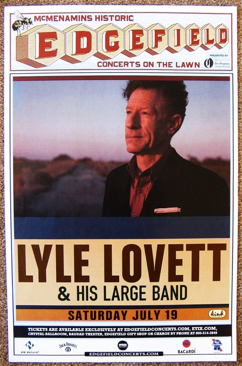 Image 0 of Lovett LYLE LOVETT 2014 Gig POSTER Edgefield Concert Portland Oregon