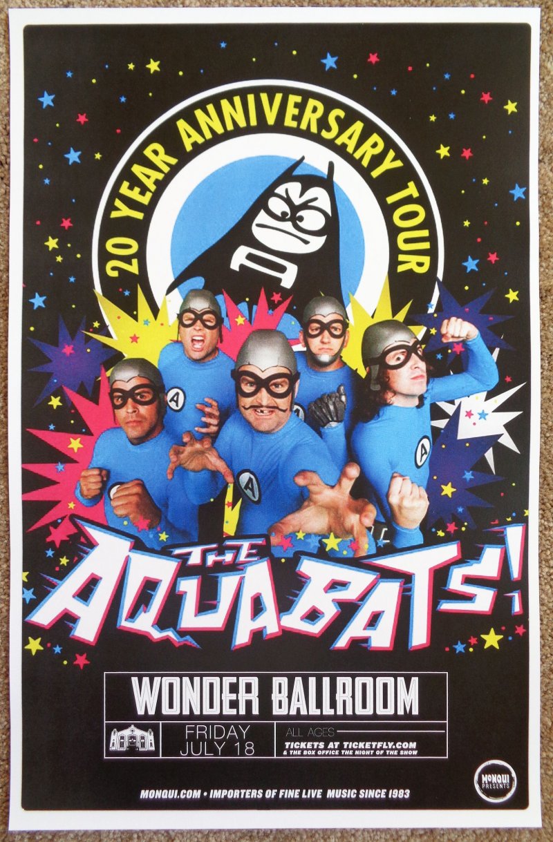 Image 0 of AQUABATS 2014 Gig POSTER Portland Oregon Concert 20th Anniversary Tour