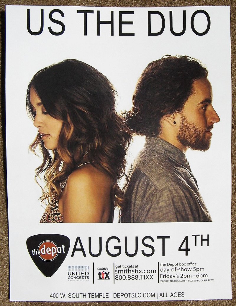 Image 0 of US THE DUO 2014 Gig POSTER Concert Salt Lake City Utah