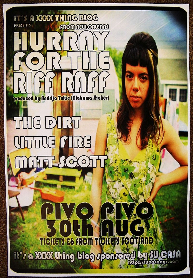 Image 0 of HURRAY FOR THE RIFF RAFF 2012 Gig POSTER Glasgow Scotland Concert