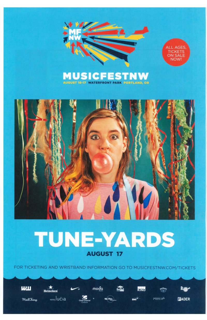 Image 0 of TUNE-YARDS Tuneyards 2014 Gig POSTER MFNW Portland Oregon Musicfest NW Concert