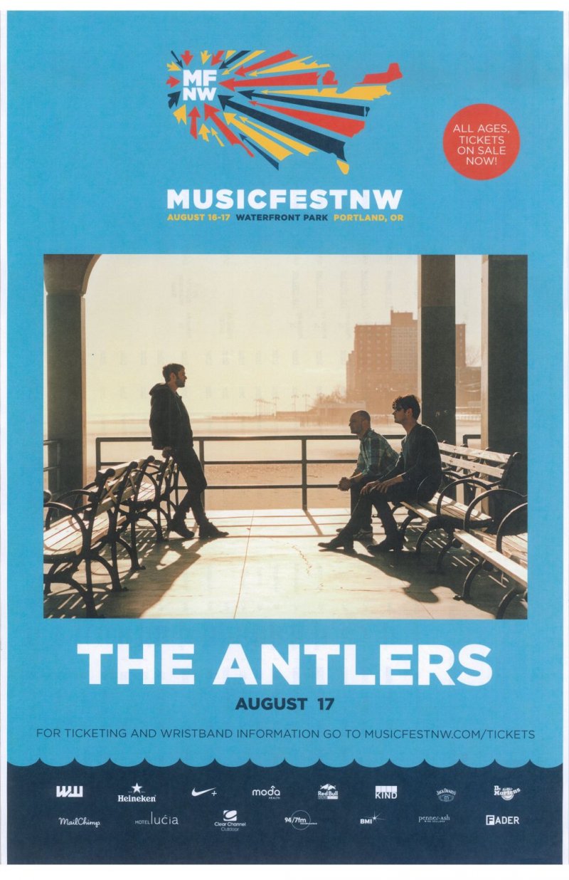 Image 0 of Antlers THE ANTLERS 2014 Gig POSTER MFNW Portland Oregon Musicfest NW Concert
