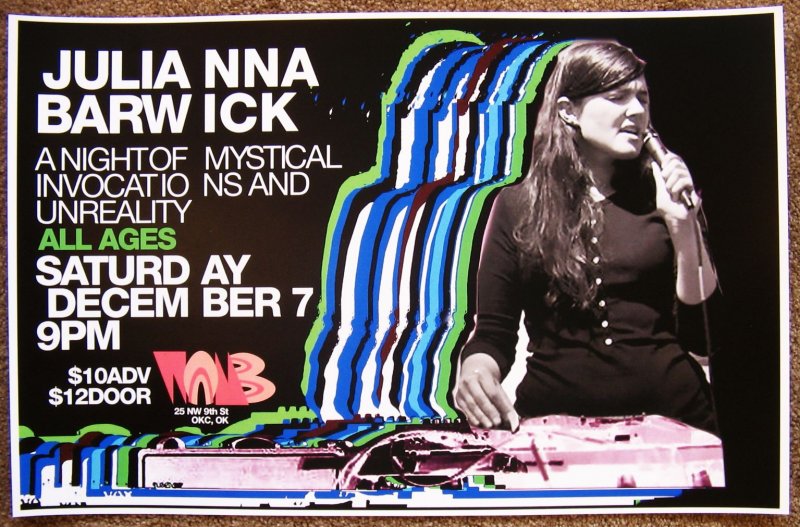 Image 0 of Barwick JULIANNA BARWICK 2013 Gig POSTER Oklahoma City Concert