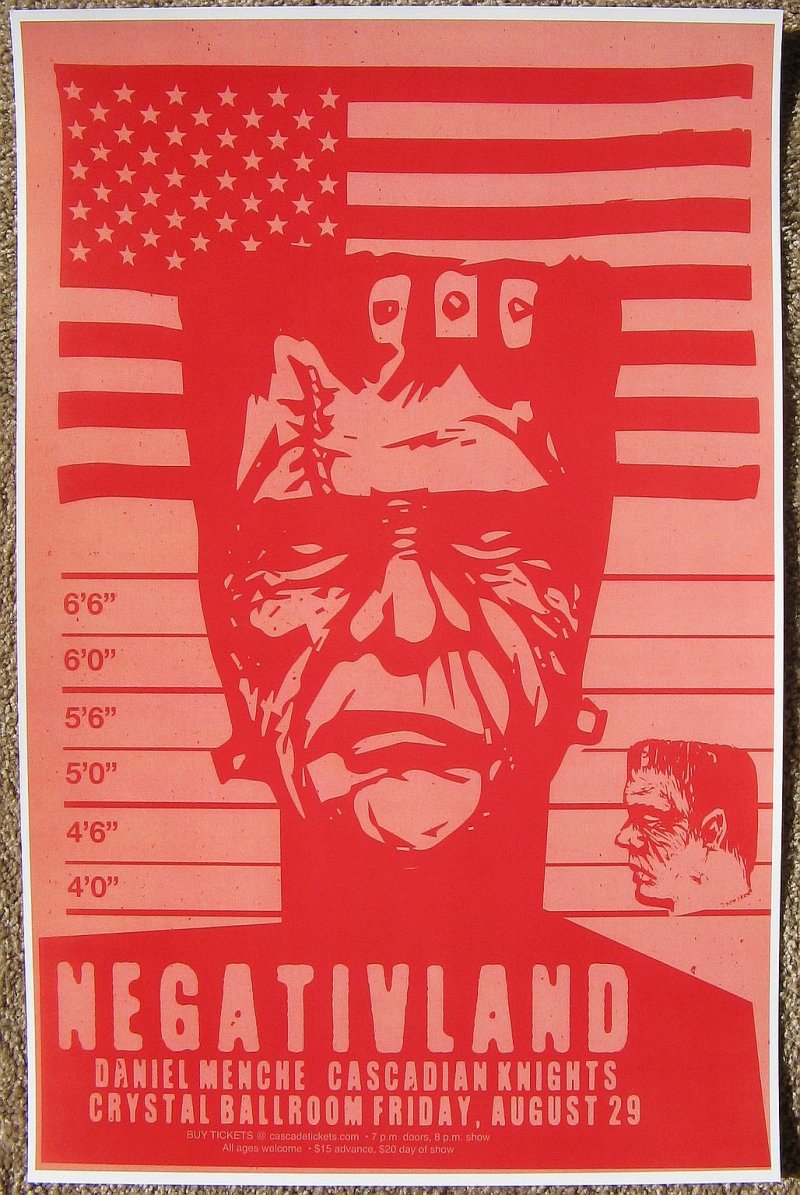 Image 0 of NEGATIVLAND 2014 Gig POSTER Portland Oregon Concert