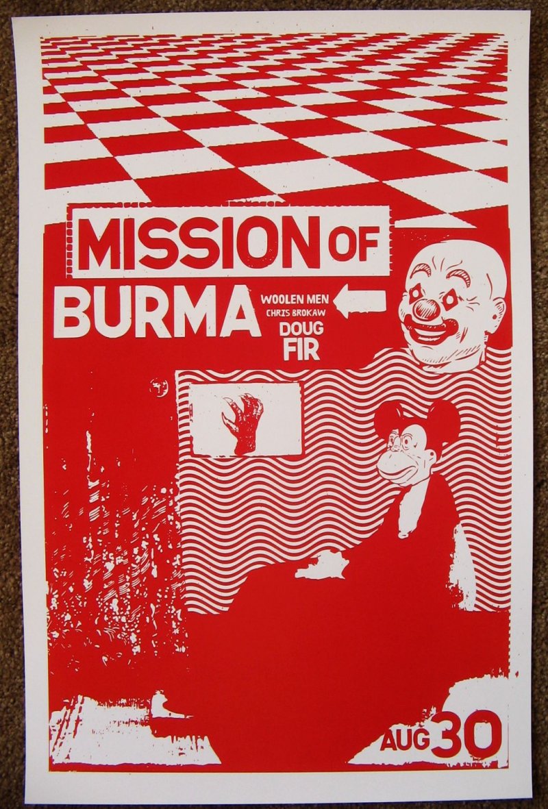 Image 0 of MISSION OF BURMA 2014 Gig POSTER Portland Oregon Concert