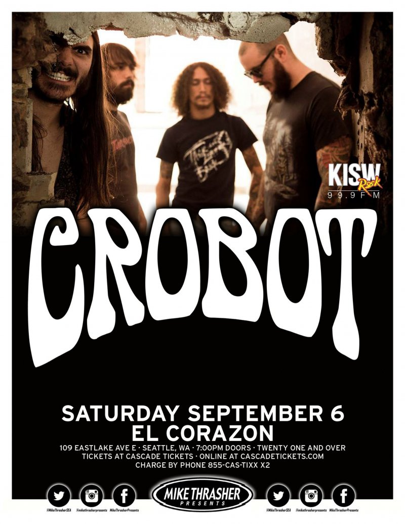 Image 0 of CROBOT 2014 Gig POSTER Seattle Concert Washington