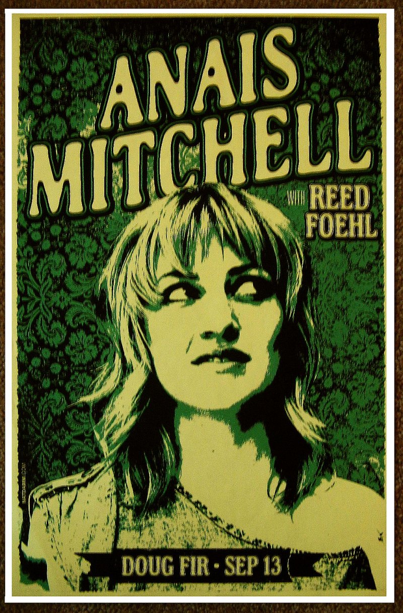 Image 0 of Mitchell ANAIS MITCHELL 2014 Gig POSTER Portland Oregon Concert 