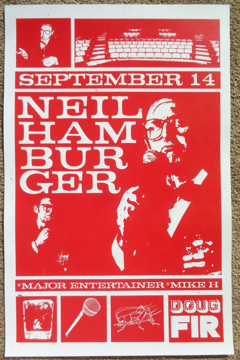 Hamburger NEIL HAMBURGER 2014 Gig POSTER Comedy Portland Oregon Show