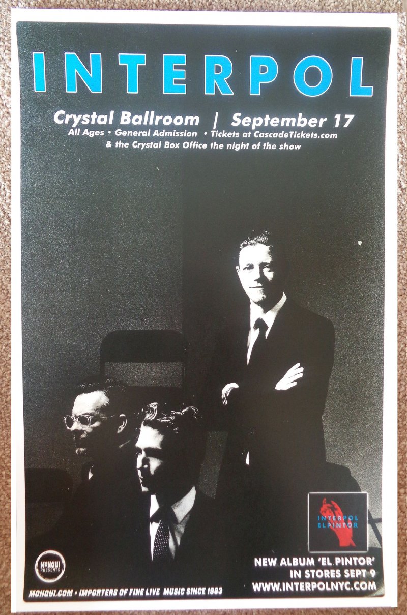 Image 0 of INTERPOL 2014 Gig POSTER Portland Oregon Concert