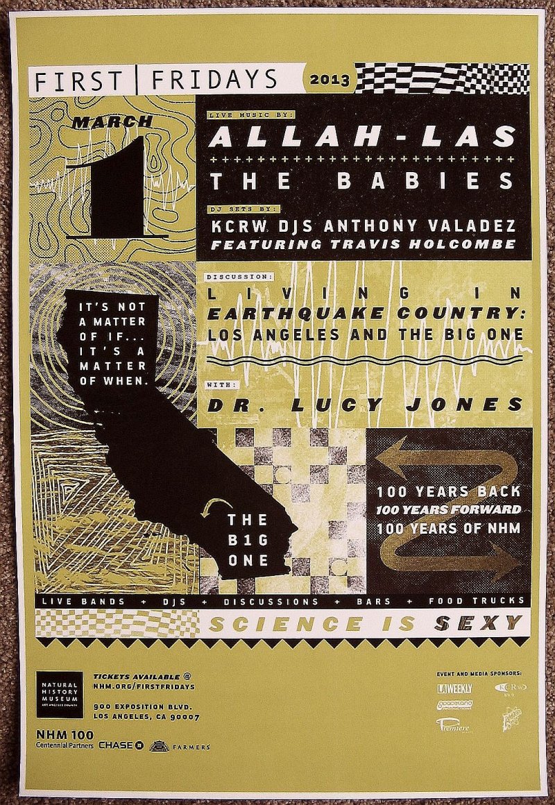 ALLAH-LAS 2013 Gig POSTER Los Angeles Concert California 