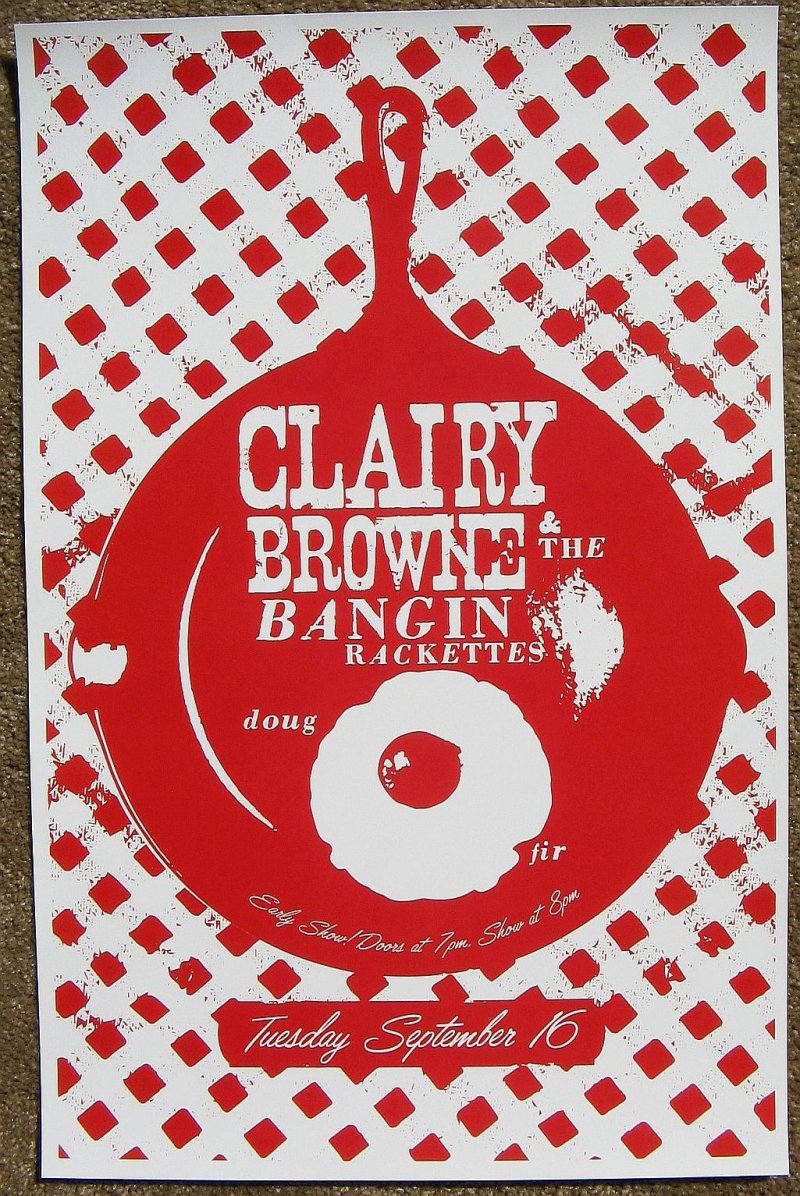 Browne CLAIRY BROWNE & BANGIN' RACKETTES 2014 Gig POSTER Portland Oregon Concert