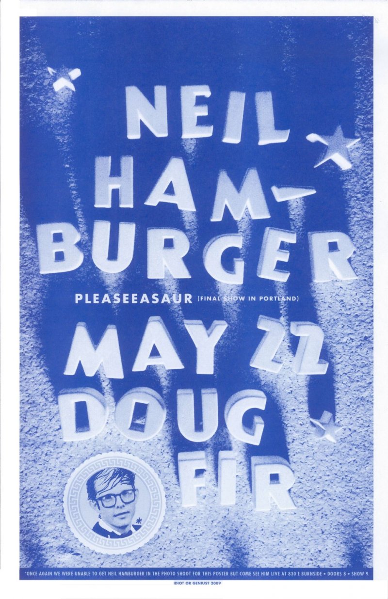 Hamburger NEIL HAMBURGER 2009 Gig POSTER Comedy Portland Oregon Show