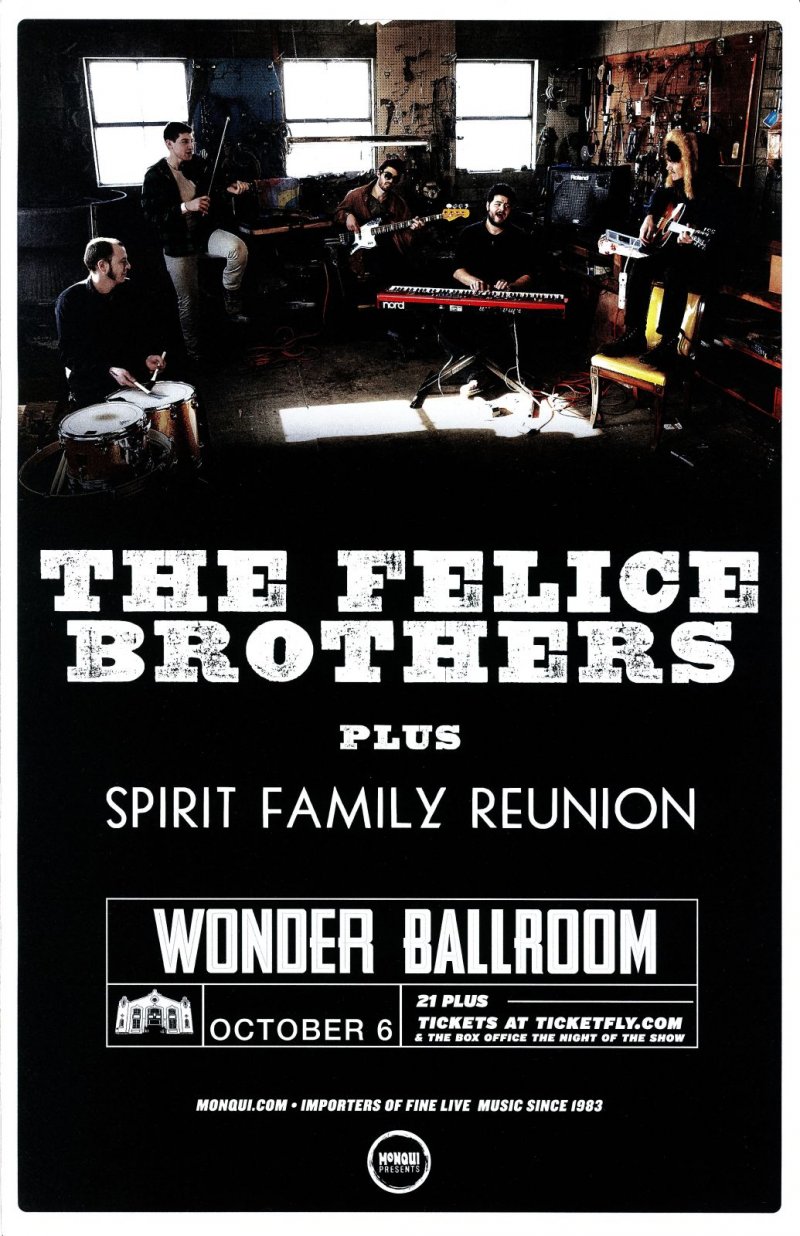 FELICE BROTHERS 2014 Gig POSTER Portland Oregon Concert