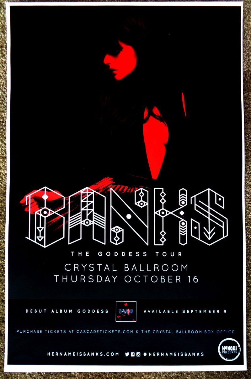 Image 0 of BANKS 2014 Gig POSTER Goddess Portland Oregon Concert Jillian Rose Banks