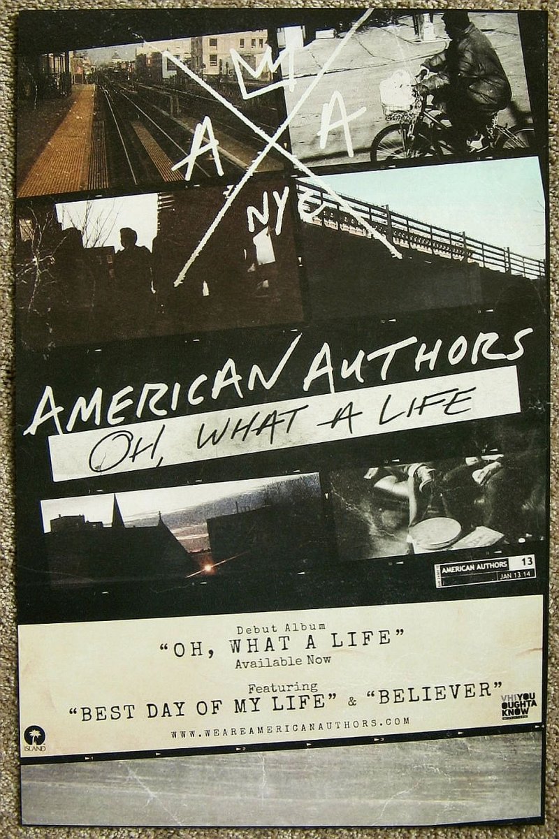 Image 1 of AMERICAN AUTHORS Album POSTER 2-Sided Oh, What A Life