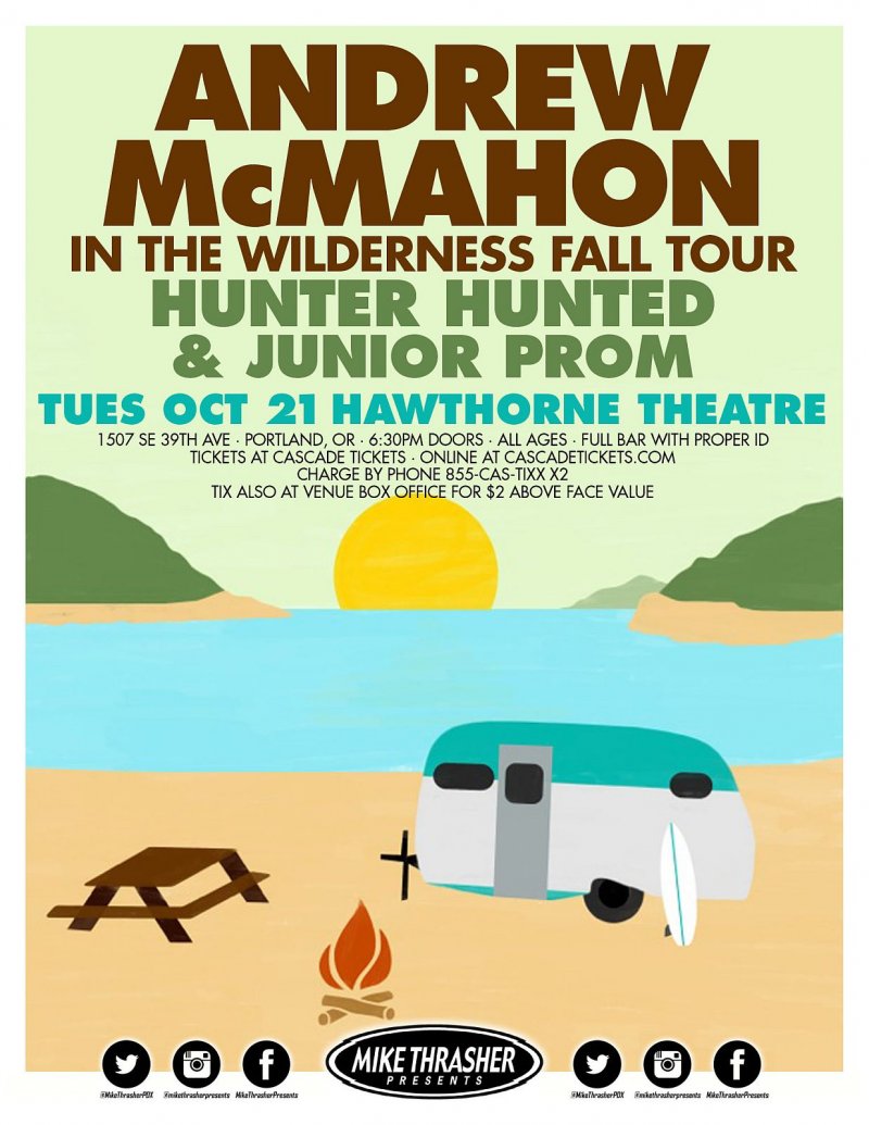 Image 0 of McMahon ANDREW McMAHON 2014 Gig POSTER Jack's Mannequin Portland Oregon Concert