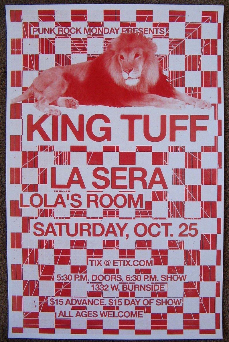 Image 0 of LA SERA & KING TUFF 2014 Gig POSTER Portland Oregon Concert