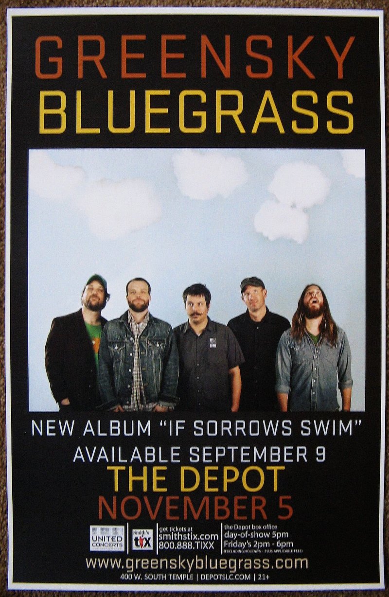 Image 0 of GREENSKY BLUEGRASS 2014 Gig POSTER Salt Lake City Utah Concert