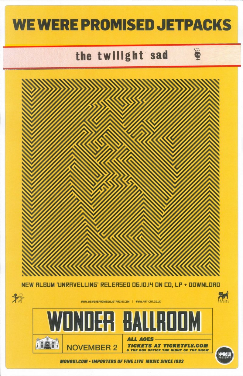 Image 0 of WE WERE PROMISED JETPACKS Nov 2014 Gig POSTER Portland Oregon Concert