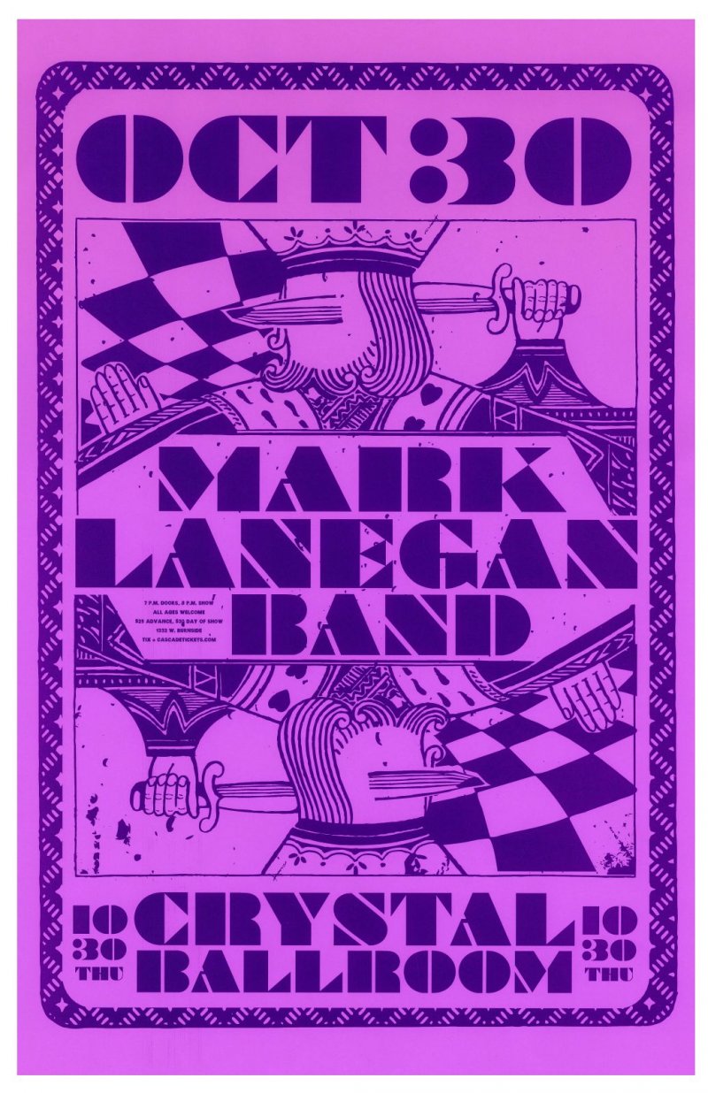 Image 0 of Lanegan MARK LANEGAN of Screaming Trees 2014 Gig POSTER Portland Oregon Concert