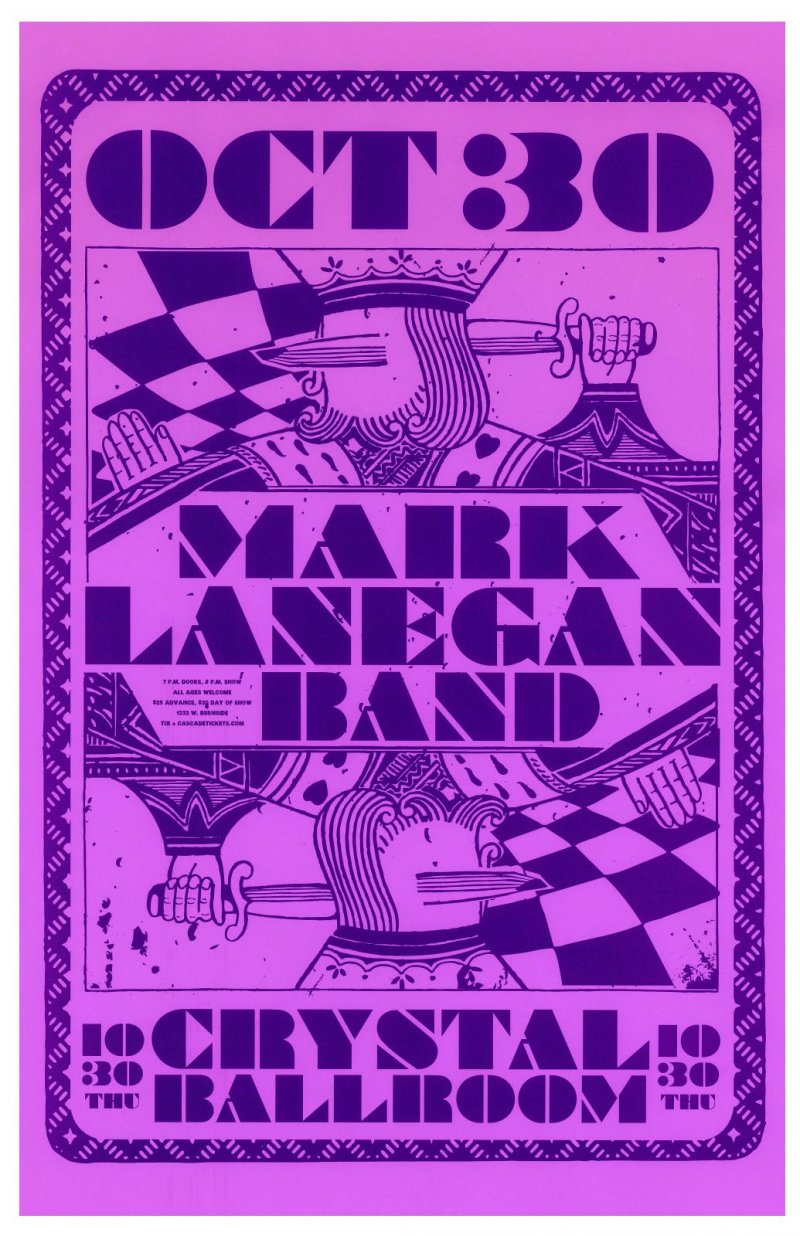 Image 0 of Lanegan MARK LANEGAN of Screaming Trees 2014 Gig POSTER Portland Oregon Concert