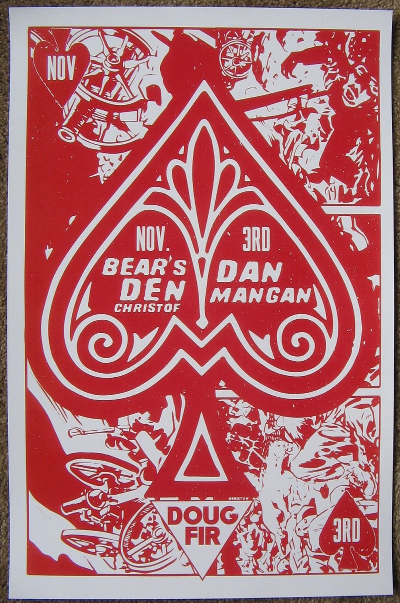 Image 0 of BEAR'S DEN 2014 Gig POSTER Portland Oregon Concert DAN MANGAN