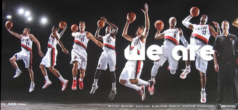 Image 1 of Portland Trailblazers 2014-15 TEAM POSTER Handout Blazers VER 1 LaMarcus Lillard