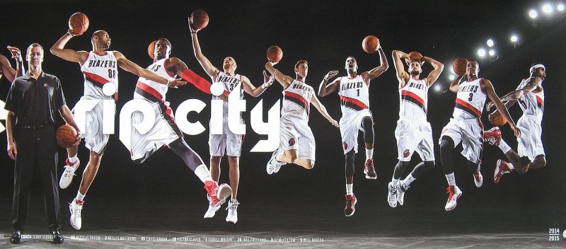 Image 2 of Portland Trailblazers 2014-15 TEAM POSTER Handout Blazers VER 1 LaMarcus Lillard