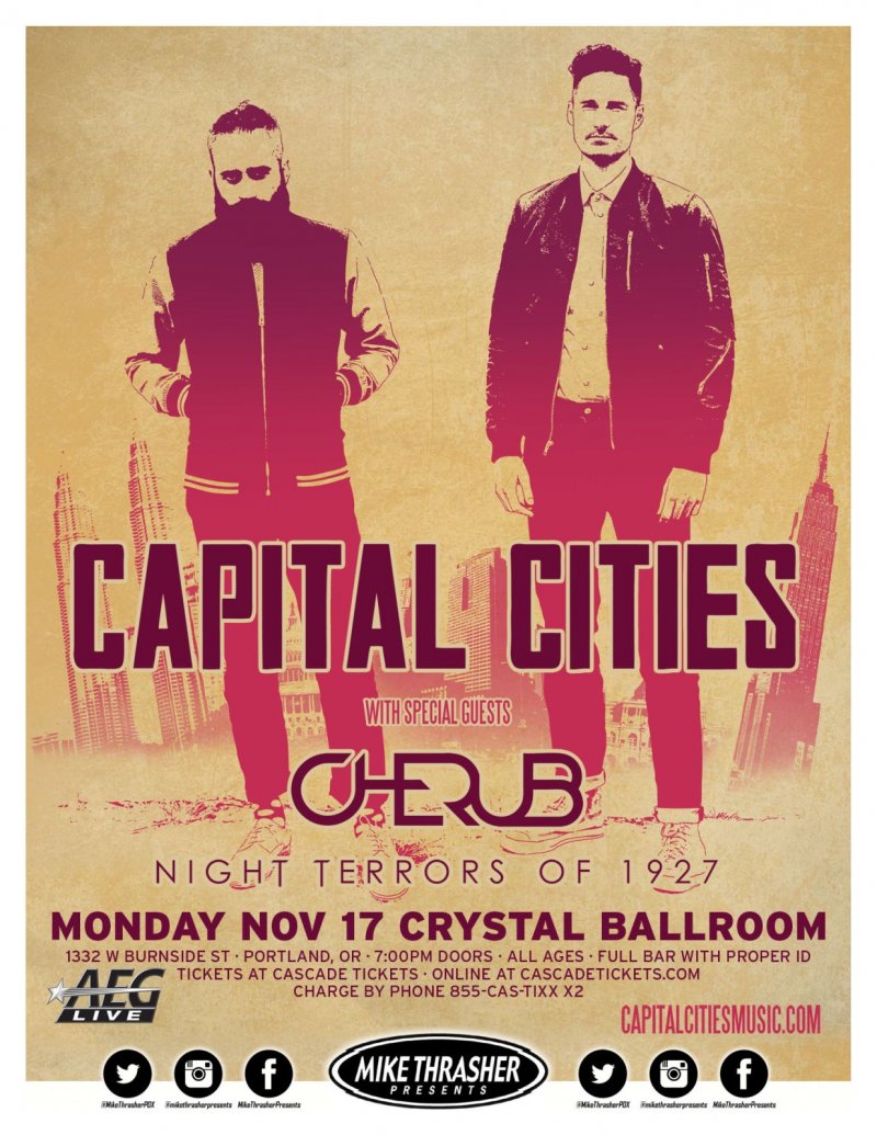 Image 0 of CAPITAL CITIES 2014 Gig POSTER Portland Oregon Concert