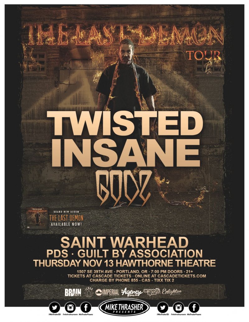 Image 0 of TWISTED INSANE 2014 Gig POSTER Portland Oregon Concert