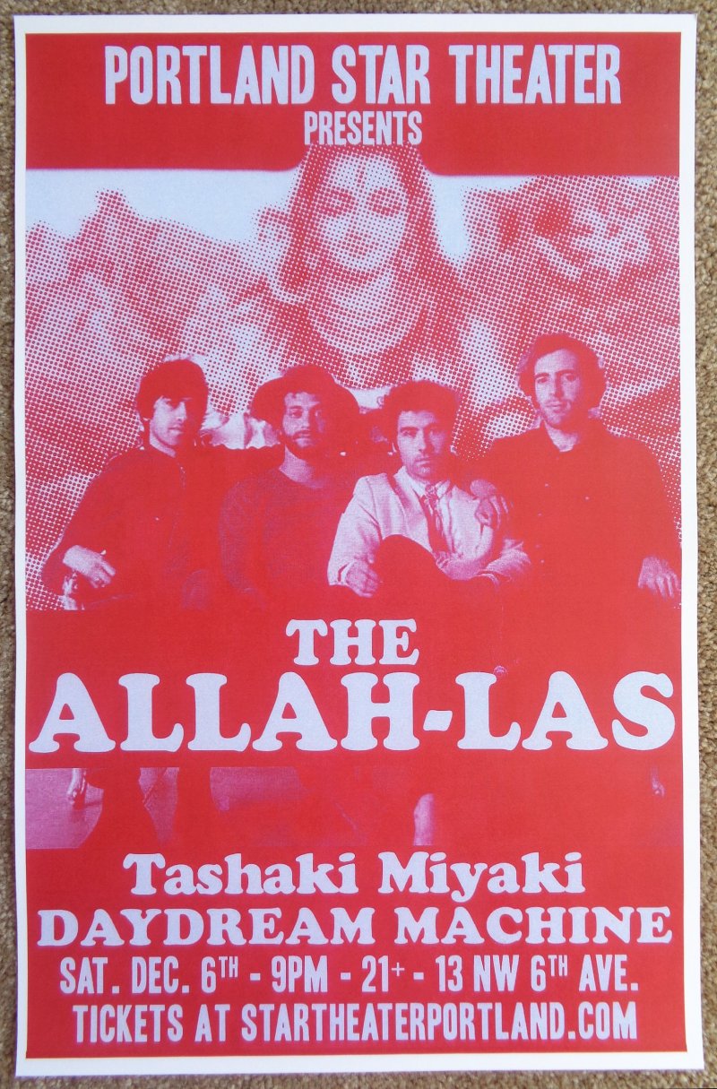 Image 0 of ALLAH-LAS 2014 Gig POSTER Portland Oregon Concert