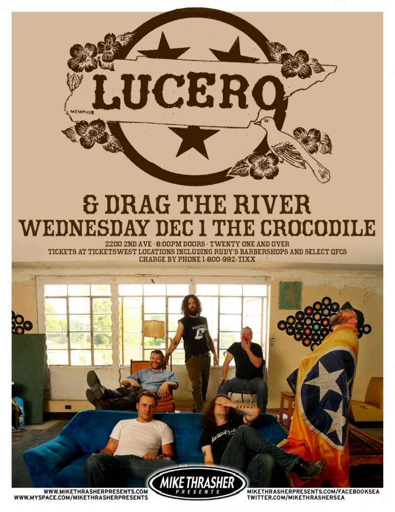 Image 0 of LUCERO 2010 Gig POSTER Seattle Washington Concert Ben Nichols