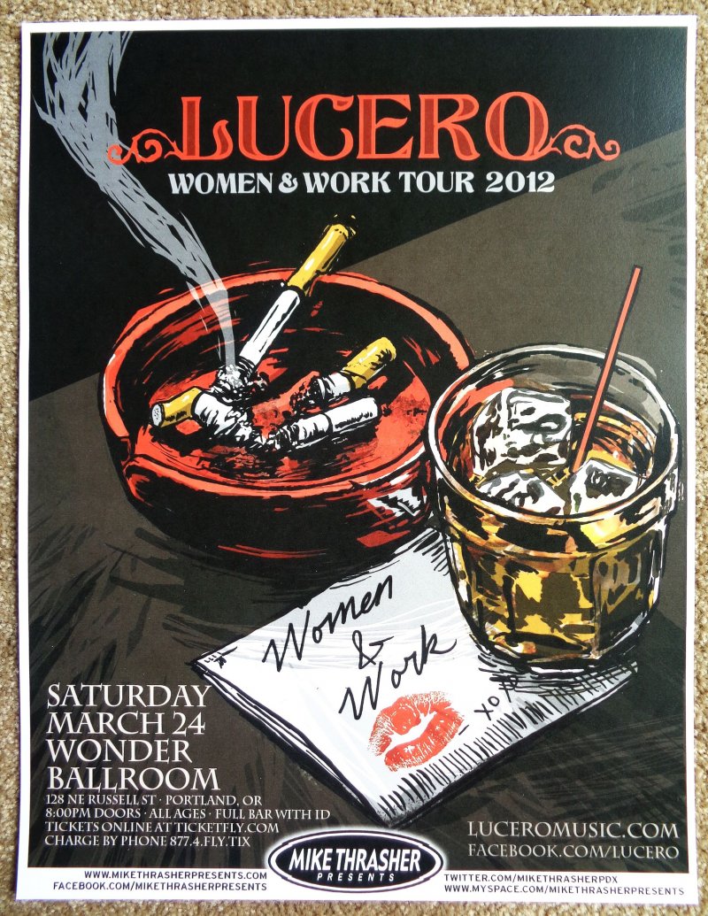 Image 0 of LUCERO 2012 Gig POSTER Portland Oregon Concert Ben Nichols