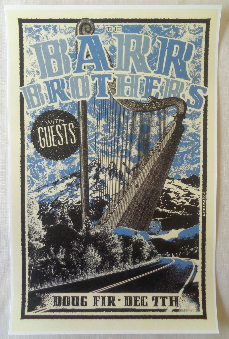 Image 0 of BARR BROTHERS 2014 Gig POSTER Portland Oregon Concert