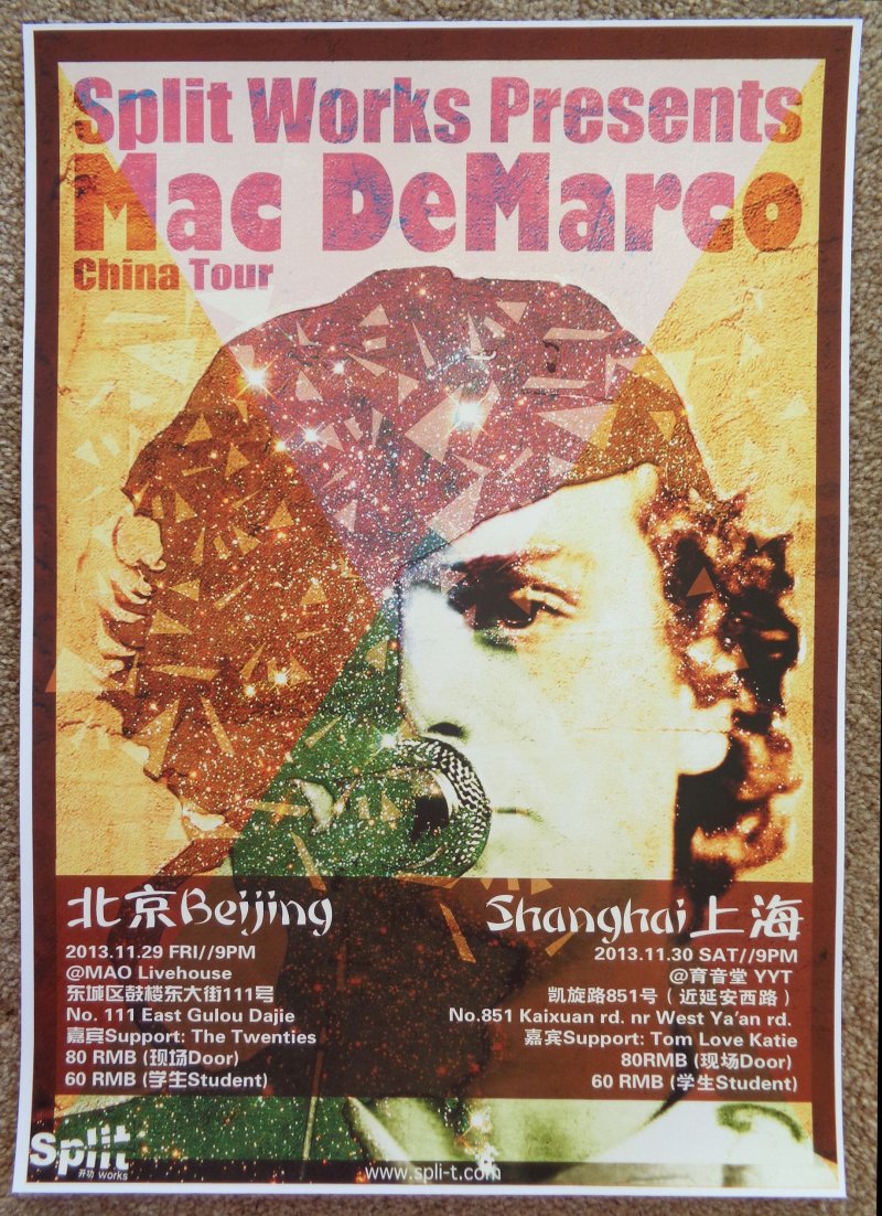 Image 0 of DeMarco MAC DEMARCO 2013 Gig POSTER China Concert Beijing & Shanghai