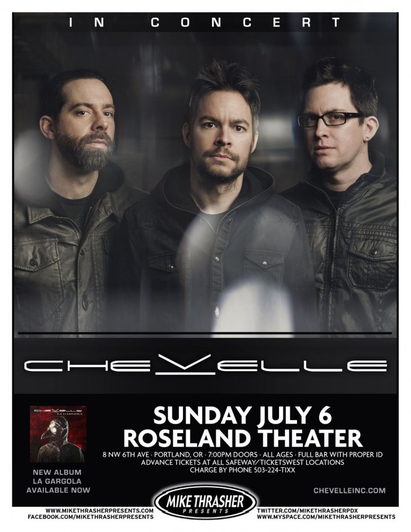 Image 0 of CHEVELLE 2014 Gig POSTER Portland Oregon Concert La Gargola