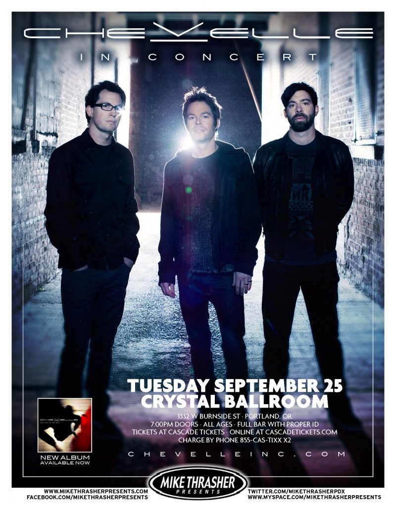 Image 0 of CHEVELLE 2012 Gig POSTER Portland Oregon Concert Hats Off To The Bull