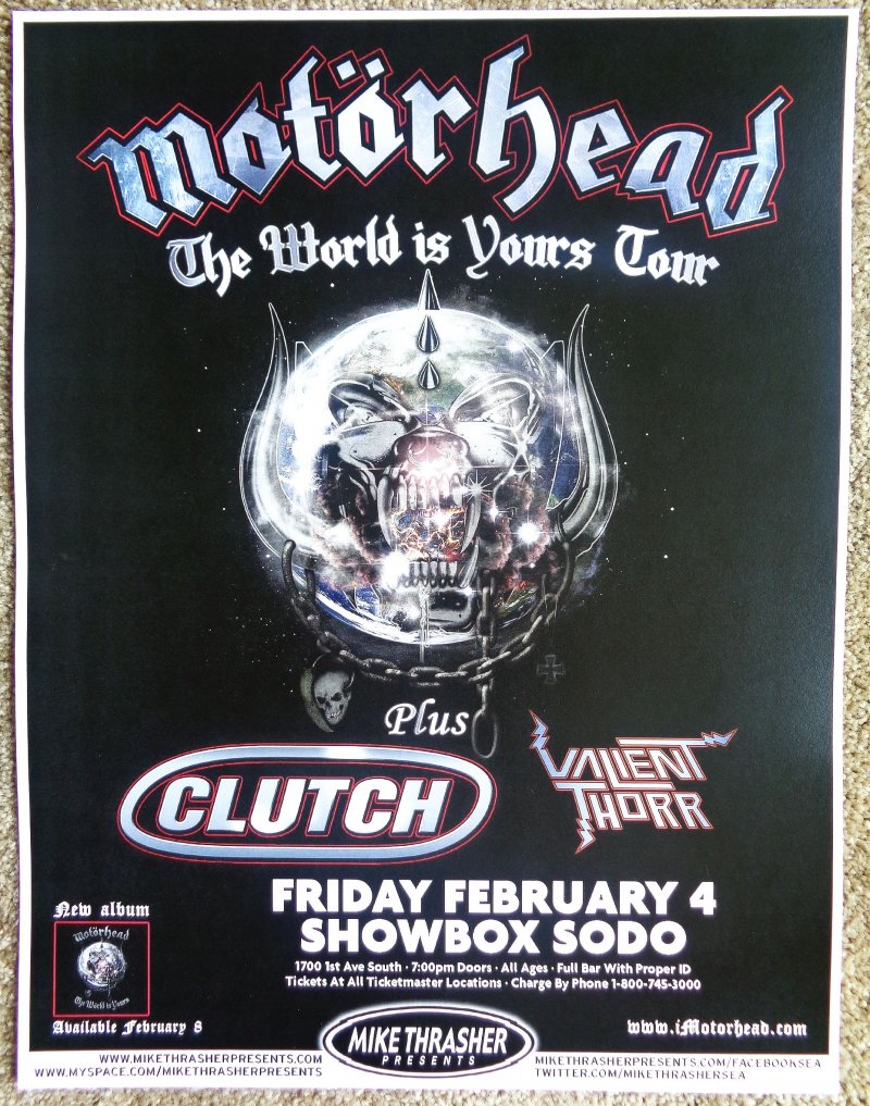 Image 0 of MOTORHEAD 2011 Gig POSTER Seattle Washington Concert LEMMY