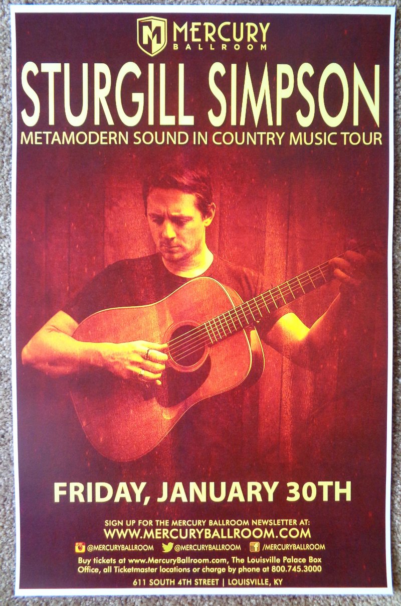 Image 0 of Simpson STURGILL SIMPSON 2015 Gig POSTER Louisville Kentucky Concert