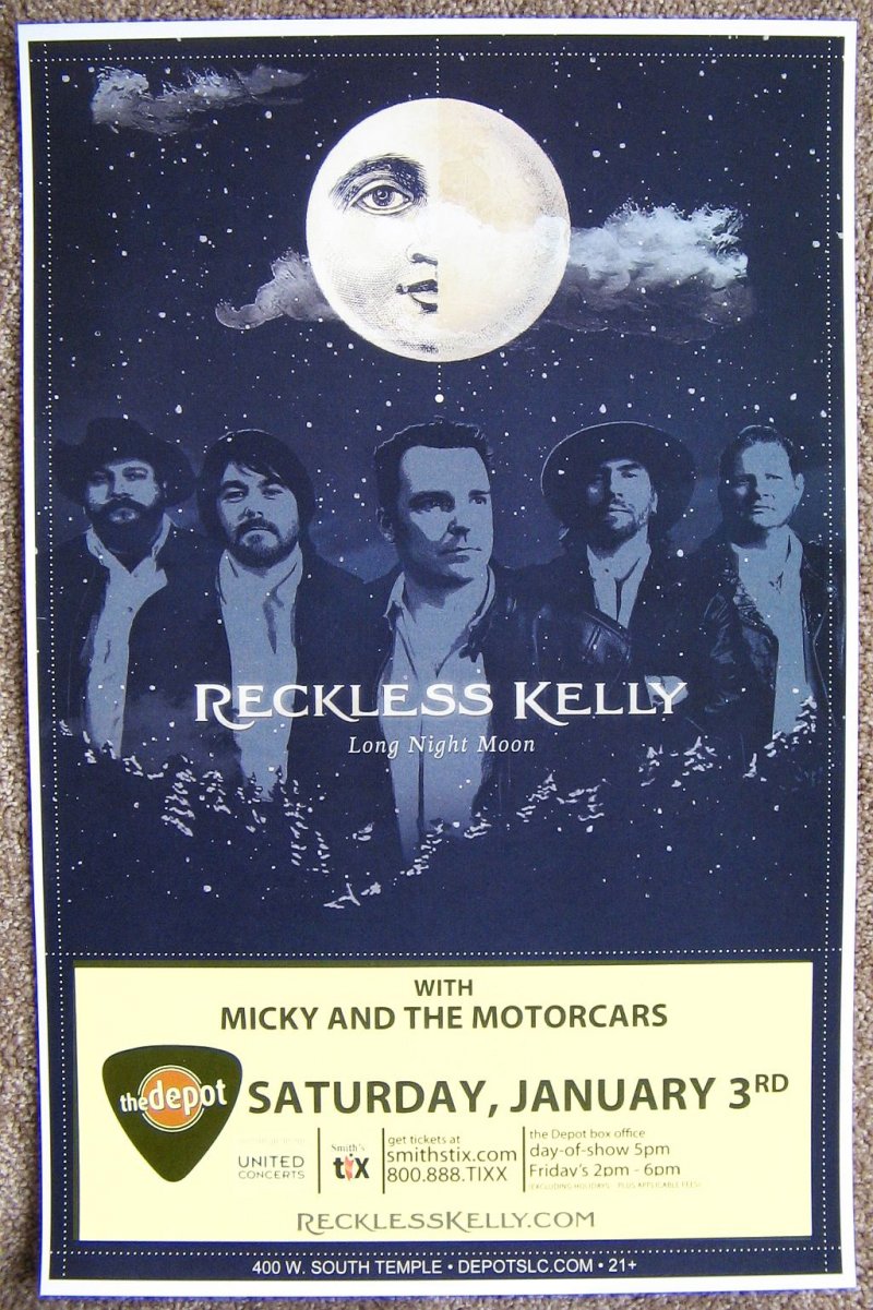 Image 0 of RECKLESS KELLY 2015 Gig POSTER Salt Lake City Concert Utah