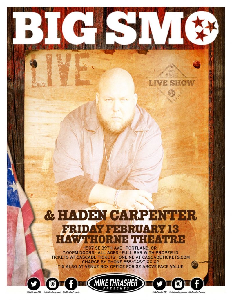 BIG SMO 2015 Gig POSTER Portland Oregon Concert