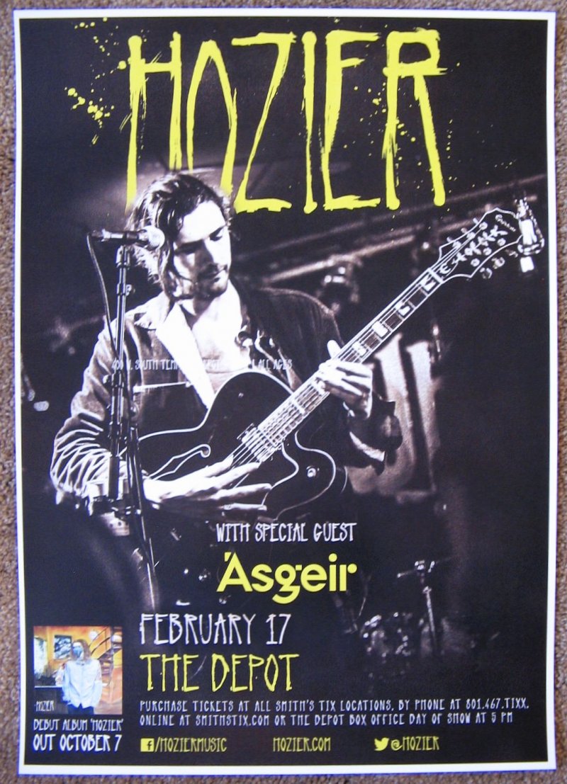 Image 0 of HOZIER 2015 Gig POSTER Salt Lake City Concert Utah