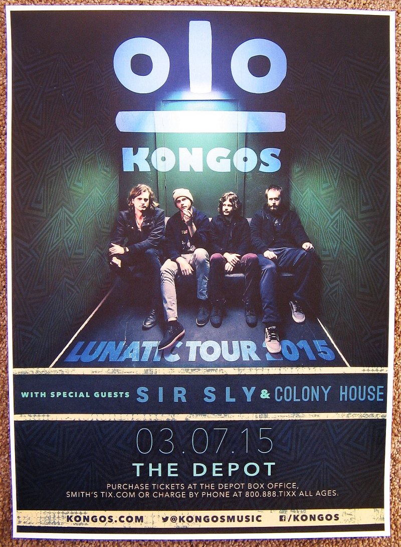 Image 0 of KONGOS 2015 Gig POSTER Salt Lake City Concert Utah