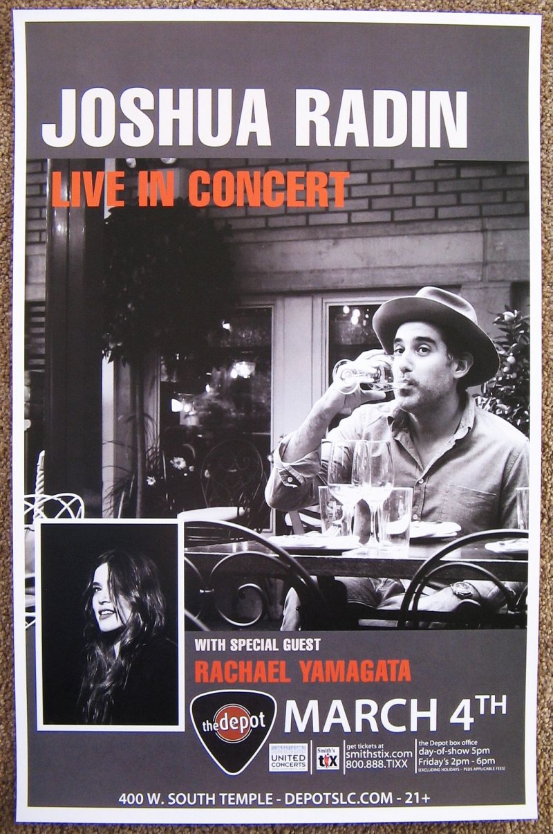 Image 0 of Yamagata RACHAEL YAMAGATA & JOSHUA RADIN 2015 Gig POSTER Salt Lake City Concert