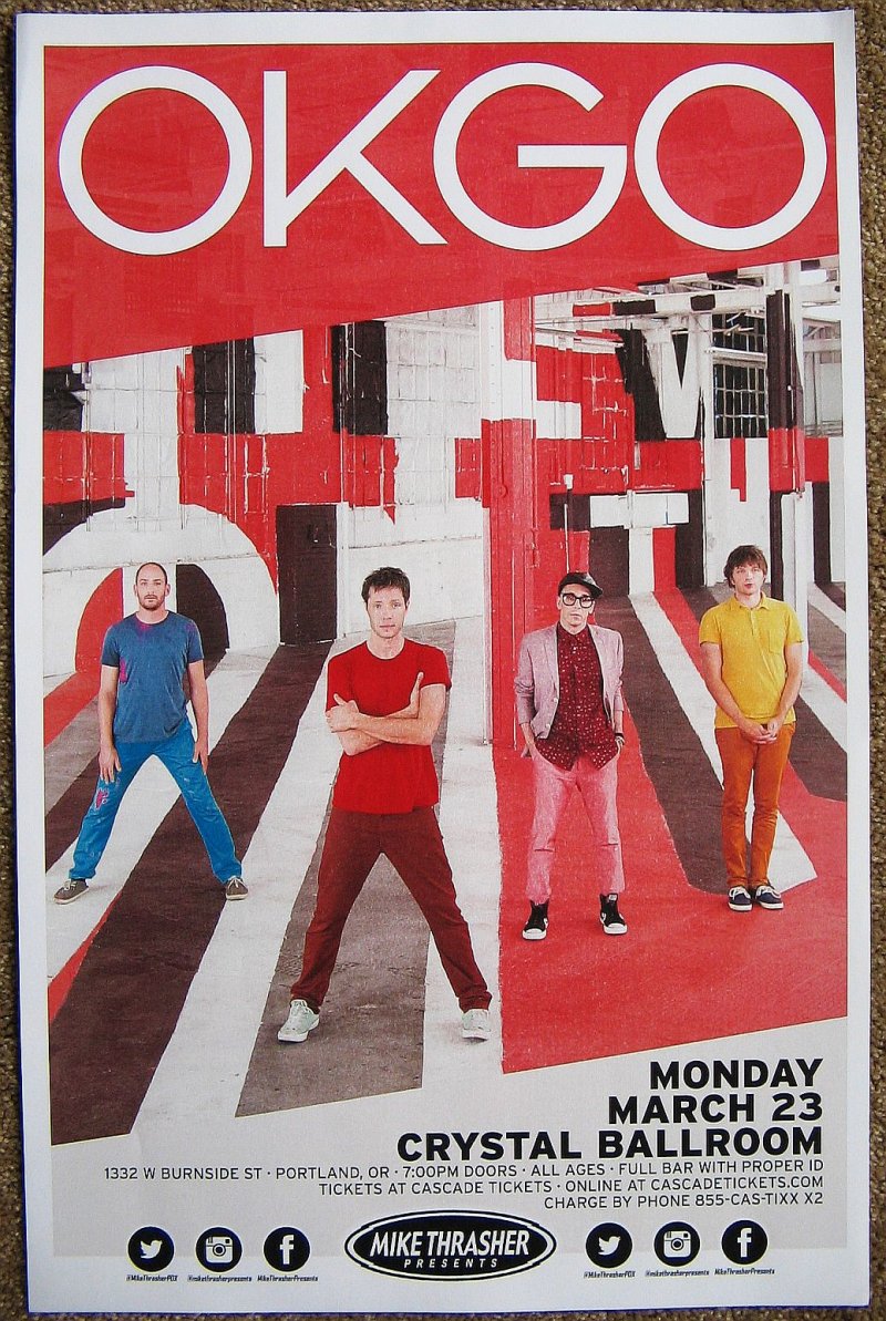 Image 0 of OK GO 2015 Gig POSTER Portland Oregon Concert