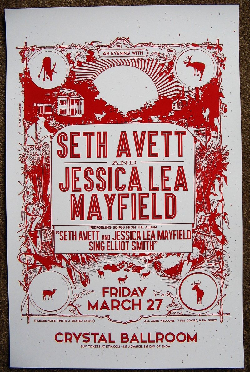 Image 0 of Mayfield JESSICA LEA MAYFIELD & SETH AVETT 2015 Gig POSTER Portland Oreg Concert