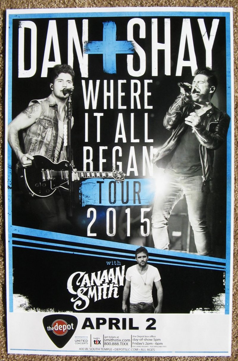 Image 0 of DAN + SHAY 2015 Gig POSTER Salt Lake City Concert Utah