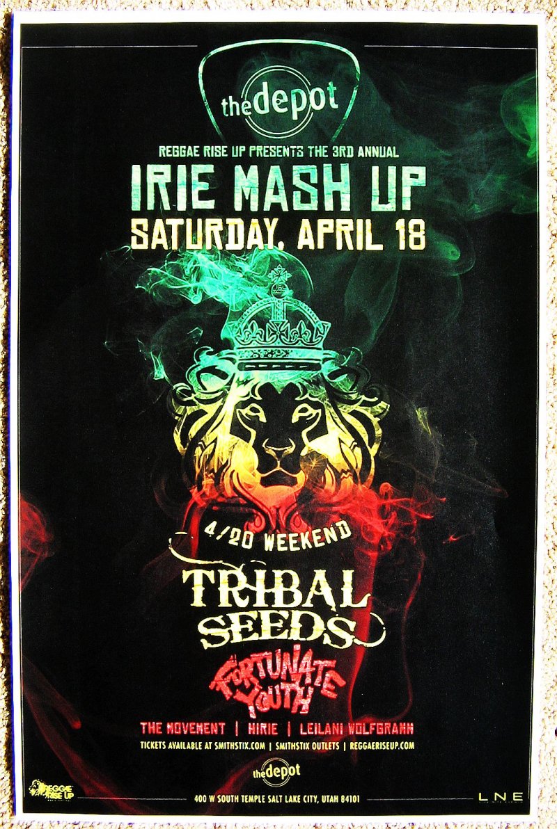 TRIBAL SEEDS 2015 Gig POSTER Reggae Salt Lake City Concert Utah