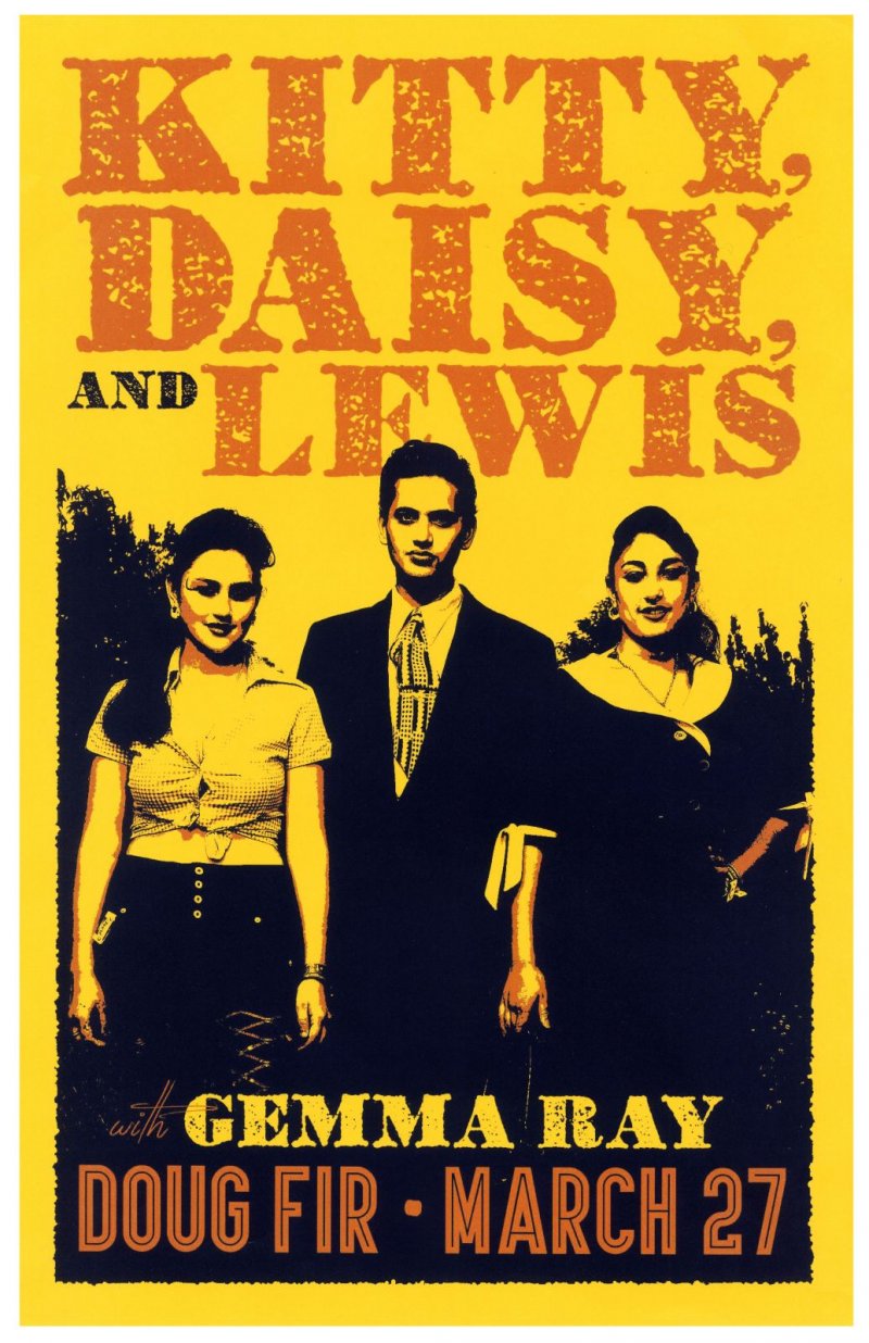 Image 0 of KITTY, DAISY & LEWIS 2015 Gig POSTER Portland Oregon Concert
