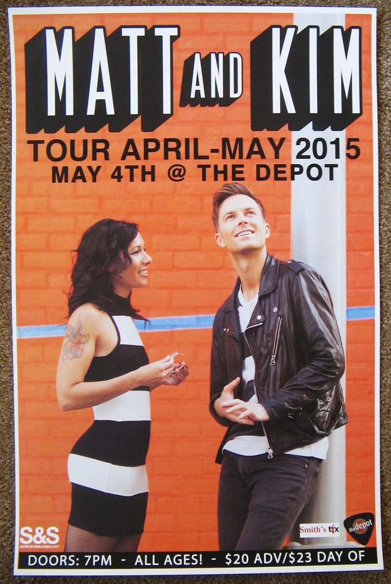 Image 0 of MATT AND KIM 2015 Gig POSTER Salt Lake City Concert Utah Matt & Kim